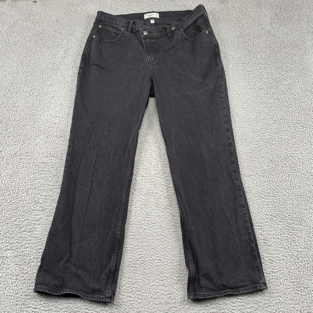 Abercrombie & Fitch Jeans Women 33 Black 90s Relaxed Curve Love High Rise Denim